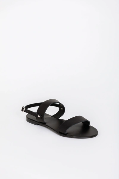 Kayu Rhodes Vegetable Tanned Leather Sandal In Black