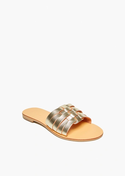 Kayu Xenia Vegetable Tanned Leather Sandal In Gold