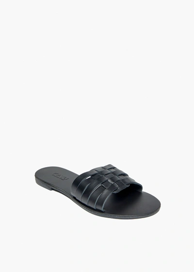 Kayu Xenia Vegetable Tanned Leather Sandal In Black