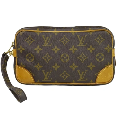 Pre-owned Louis Vuitton Marly Dragonne Canvas Clutch Bag () In Brown