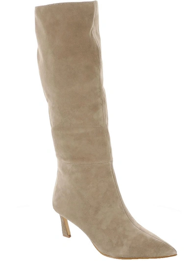 Steve Madden Lavan Womens Suede Pointed Toe Knee-high Boots In Beige