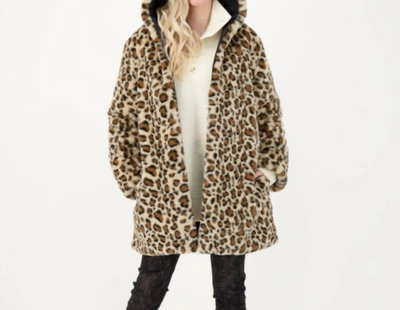 Gabby Isabella Reversible Cheetah Hooded Coat In Multi