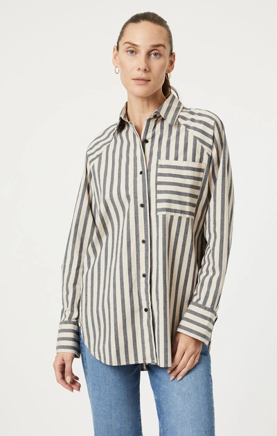 Mavi Button-down Long Sleeve Shirt In Beige Bold Stripe