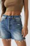 Daze Bottom Line High Rise Shorts In Blue In Perfection