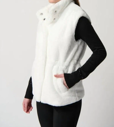 Joseph Ribkoff Faux Fur Vest In Vanilla In White