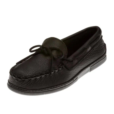 Minnetonka Men's Moosehide Hardsole Moccasin In Black