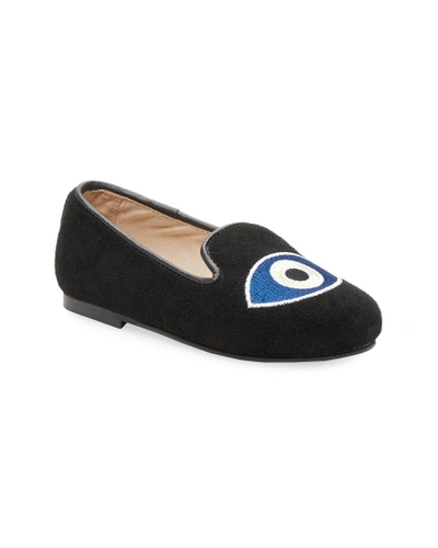 Akid Suede Evil Eye Loafers In Nocolor