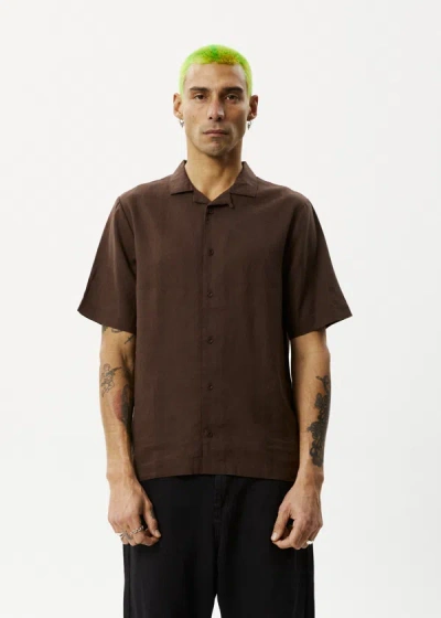 Afends Hemp Cuban Short Sleeve Shirt In Brown