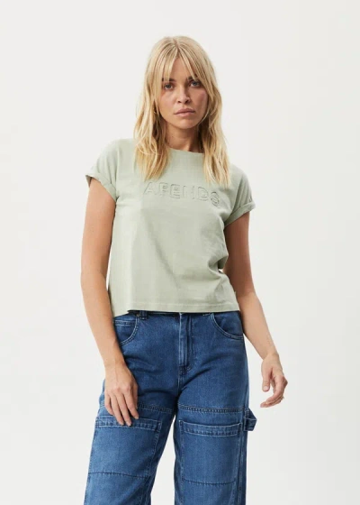 Afends Roll Cuff T-shirt In Green
