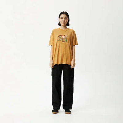 Afends Oversized Graphic T-shirt In Yellow