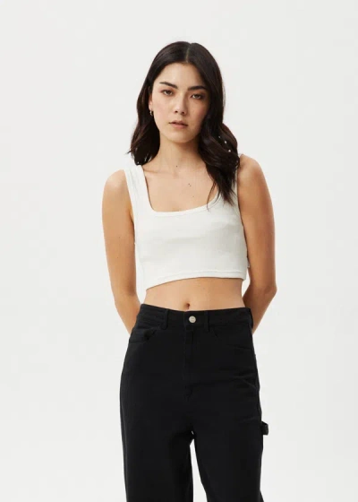 Afends Organic Rib Cropped Singlet In White
