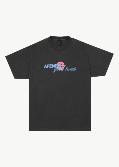 Afends Graphic Boxy  T-shirt In Black