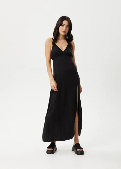 Afends Cupro Maxi Dress In Black