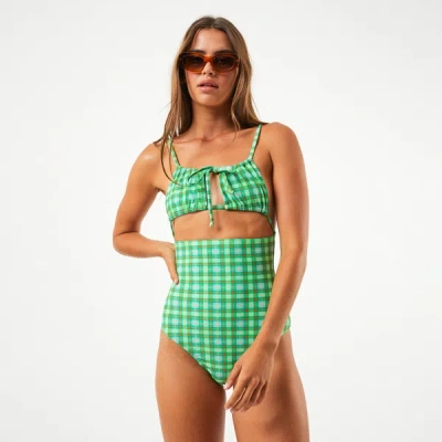 Afends Recycled Tie One Piece Swimsuit In Green