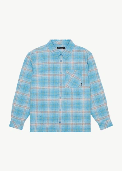 Afends Flannel Shirt In Colour-blue