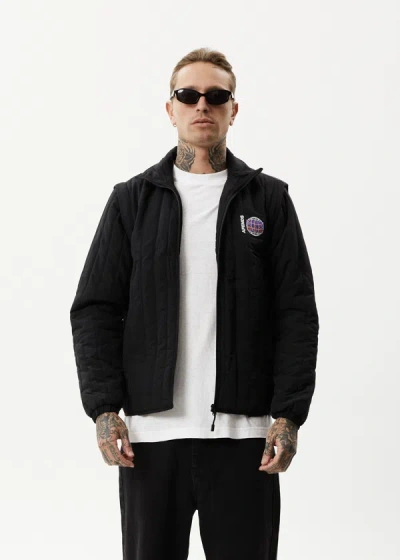 Afends Recycled Puffer Jacket In Black