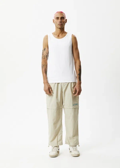 Afends Recycled Zip Off Spray Pants In White