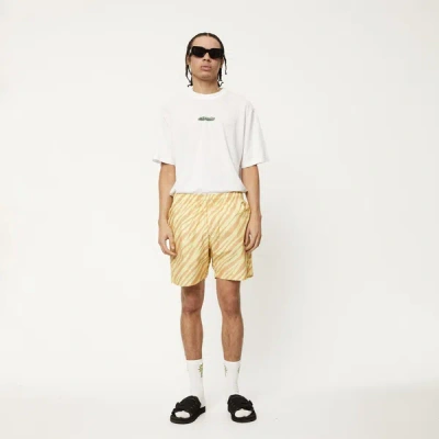 Afends Organic Elastic Waist Shorts In Yellow