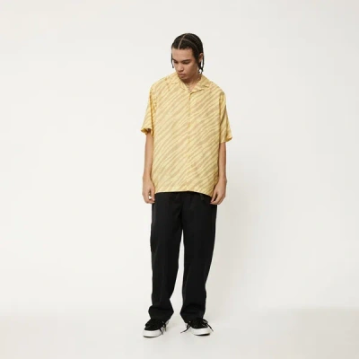 Afends Hemp Cuban Short Sleeve Shirt In Yellow