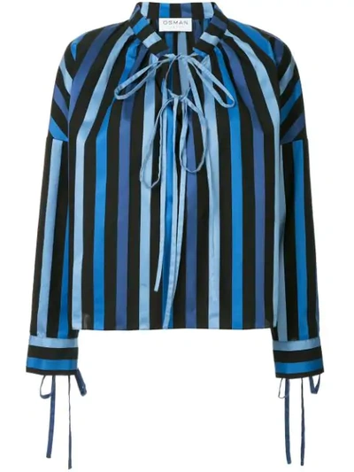 Osman Jacky Striped Blouse In Blues