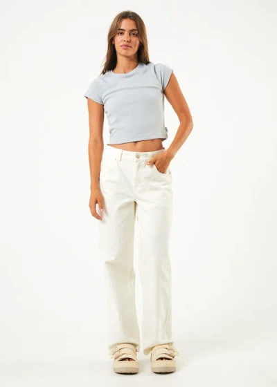 Afends Organic Denim Baggy Jeans In White