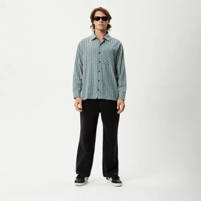 Afends Recycled Check Long Sleeve Shirt In Black