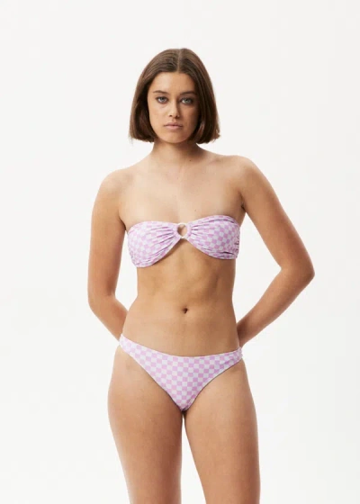 Afends Recycled Check Bikini Bottom In Pink