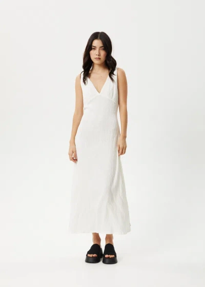 Afends Seersucker Maxi Dress In White