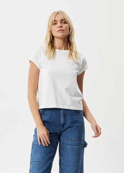 Afends Roll Cuff T-shirt In White