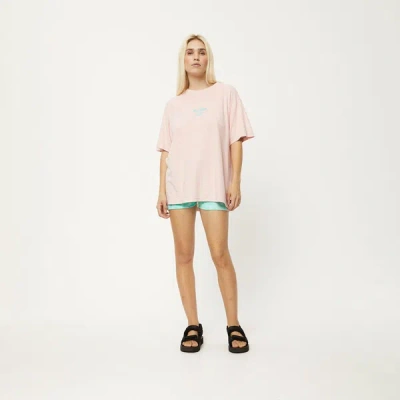 Afends Hemp Oversized Graphic T-shirt In Pink