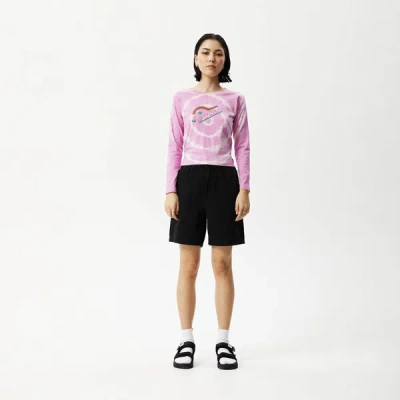 Afends Long Sleeve Tie Dye Graphic T-shirt In Pink