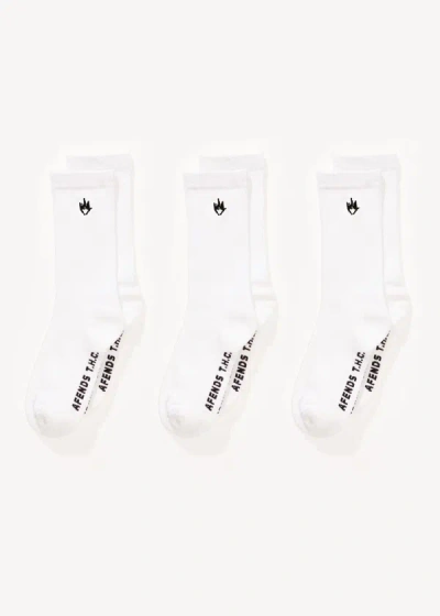 Afends Socks Three Pack In White