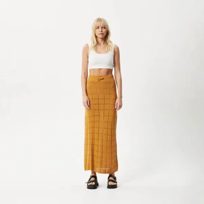 Afends Knit Maxi Skirt In Yellow