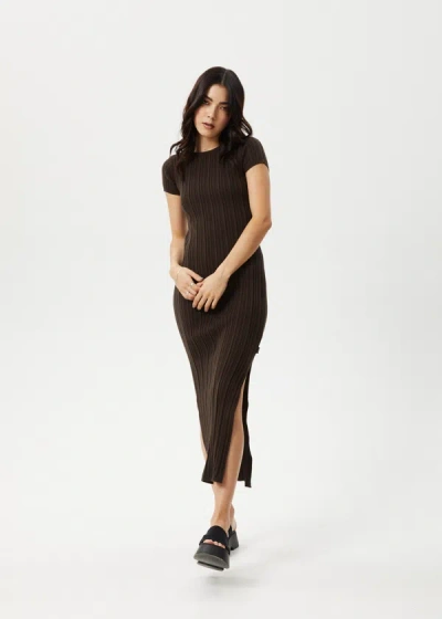 Afends Knit Maxi Dress In Brown
