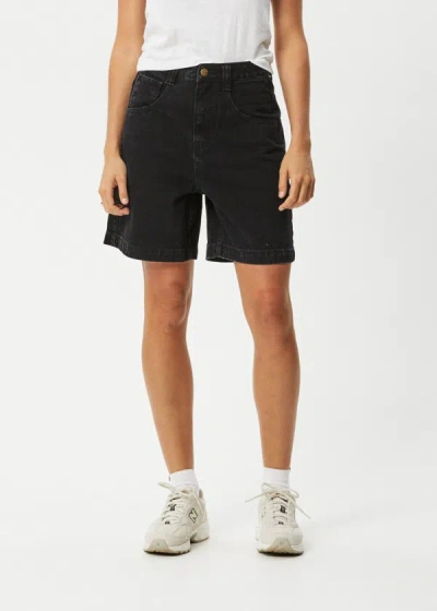 Afends Organic Denim Carpenter Shorts In Black