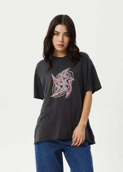 Afends Oversized Tee In Black