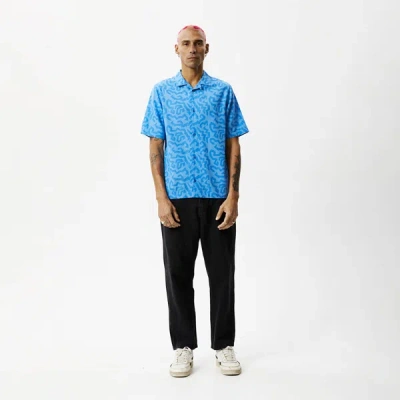 Afends Cuban Short Sleeve Shirt In Colour-blue