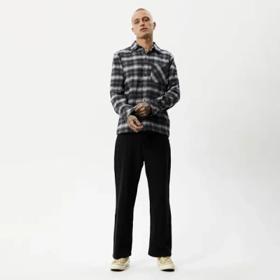 Afends Recycled Flannel Long Sleeve Shirt In Black