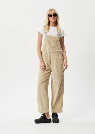 Afends Organic Corduroy Overalls In Brown