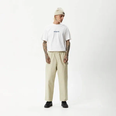 Afends Elastic Waist Pants In Beige