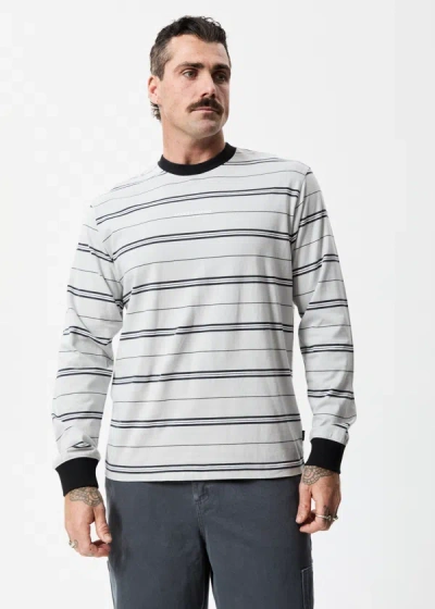 Afends Recycled Stripe Long Sleeve T-shirt In Grey
