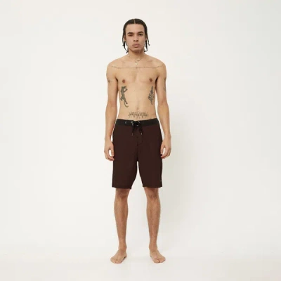 Afends Hemp Fixed Waist Boardshorts In Brown