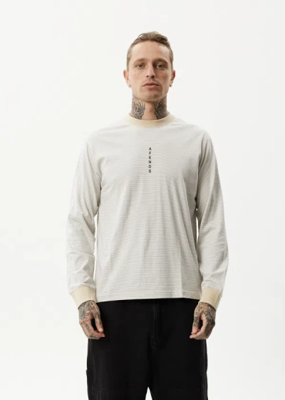 Afends Recycled Striped Long Sleeve T-shirt In Beige