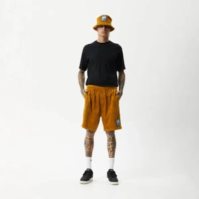 Afends Corduroy Elastic Waist Shorts In Yellow