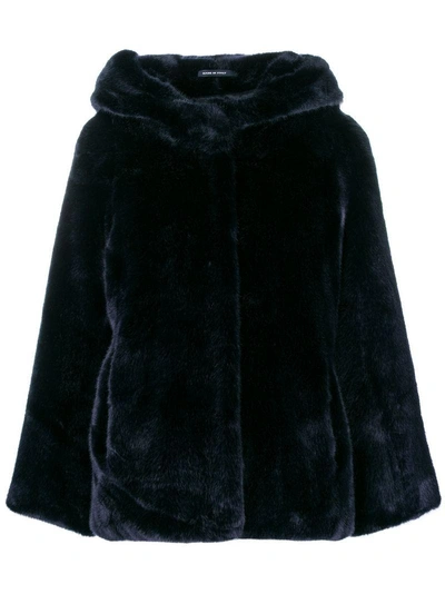 Tagliatore Faux Fur Hooded Jacket - Blue