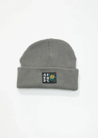 Afends Ribbed Beanie In Gray