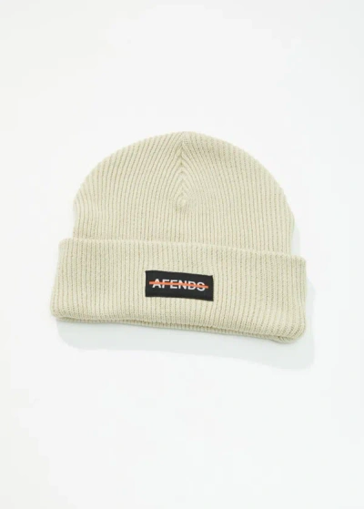 Afends Ribbed Beanie In Beige