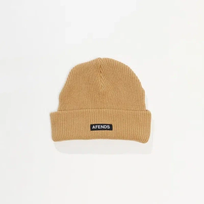 Afends Recycled Knit Beanie In Brown