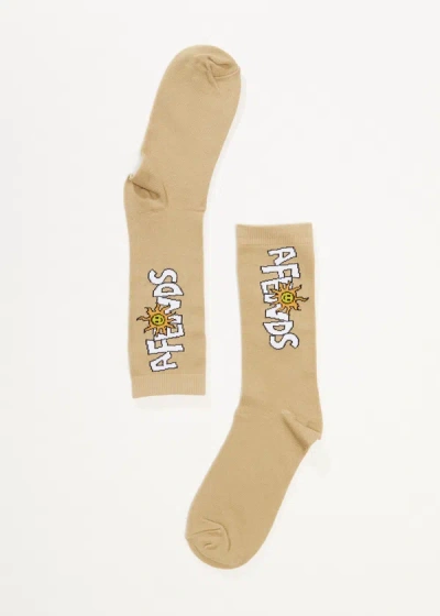 Afends Crew Socks In Beige