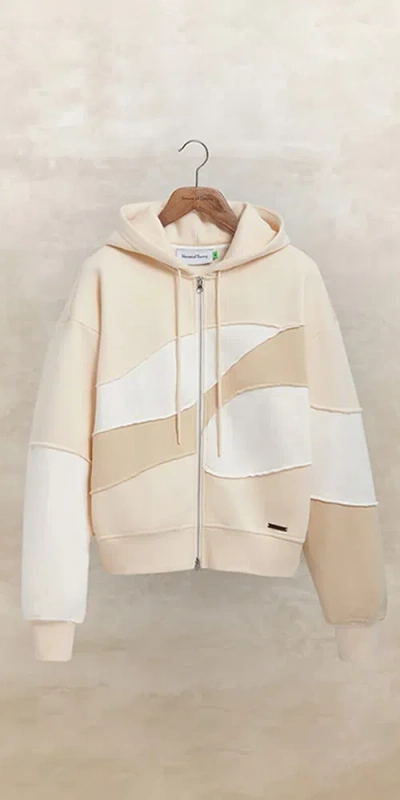 House Of Sunny Patchwork Landscape Hoodie In Neutral
